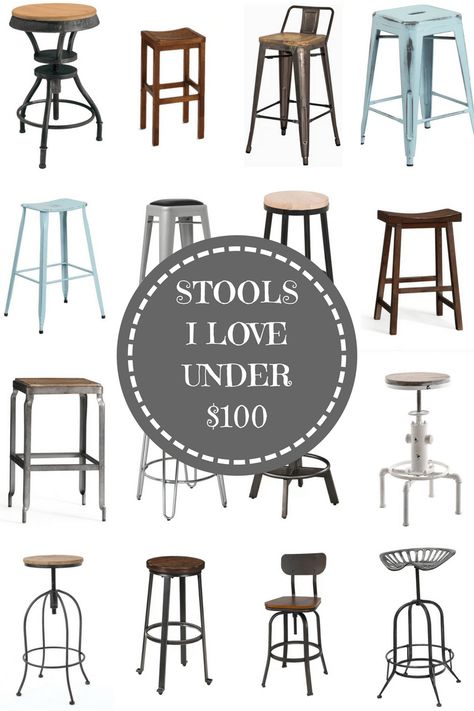 Metal Stools, Farmhouse Bar Stools, Farmhouse Stools, Industrial Home Design, Industrial Stool, Oversized Chair And Ottoman, Industrial Dining Chairs, Farmhouse Industrial, Industrial Bar Stools