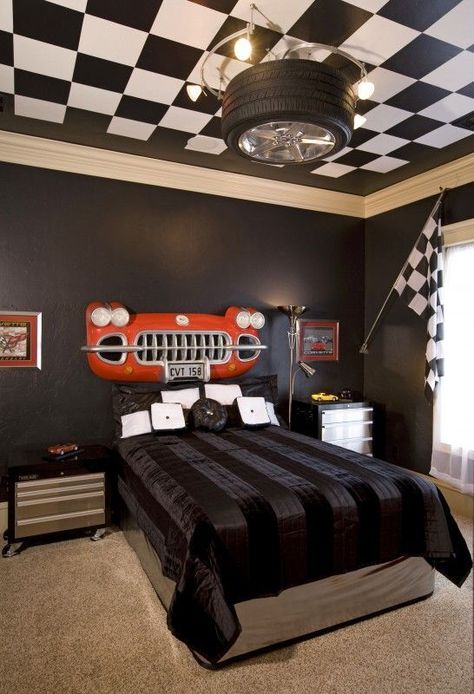 Cars Bedroom Decor, Car Themed Rooms, Car Room Decor, Car Themed Bedrooms, Bedroom Design Diy, Cars Room, Car Bedroom, Boy Bedroom Design, Boys Bedroom Decor