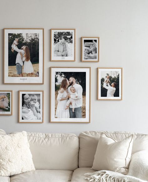 Introducing personal photo frames into your home decor goes beyond trends 🤎 It's a simple yet impactful way to infuse your living space with character and personality 🫶🏽 Visit wallpoet.com and create your gallery today ✍🏼 Gallery Wall Personal Photos And Art, Wedding Photos Framed Wall Display Ideas, Family Photo Gallery Wall, Personalized Gallery Wall, Scandinavian Wall Decor, Framed Wedding Photos, Photo Wall Gallery, Deco Salon, Scandinavian Wall Art