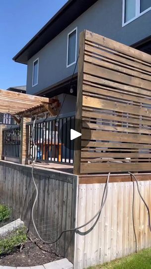 16K views · 440 reactions | Day 3 of Fixing my Deck - PRIVACY WALL DONE! Keep following along, I’m just getting started with the deck! #stoppinningstartdoing #pocketofmyhome #diyprojects #ourlayeredhome #privacywall #deckbuild #patiorenovation #girlswhobuild #hgtvcanada #myhgtv #ladieswhodiy | From House To Home DIY Deck Privacy Wall Ideas Diy, Privacy Fence On Deck, Deck Privacy Wall Ideas, Decks With Privacy Walls, Privacy Deck Ideas, Deck Privacy Wall, Deck Privacy Ideas, Privacy Wall On Deck, Door Projects