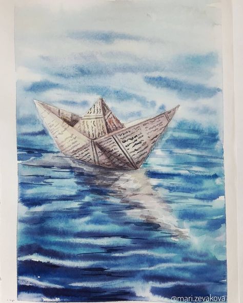 Paper Boat Painting, Paper Boat Drawing, Boat Painting Acrylic, Sea Drawing, Boat Drawing, Doodle Paint, Origami Boat, Boat Wallpaper, Hidden In Plain Sight