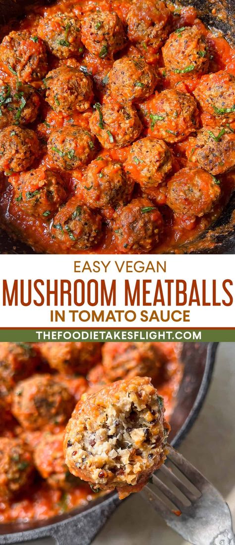 Lentil Mushroom Meatballs, Dinner Ideas Vegan Easy, Vegan Meatballs Mushrooms, Vegan Eggplant Meatballs Recipes, Veggie Balls Vegan Meatballs, Mushroom Meatballs Recipes, Filling Meatless Meals, Mushroom Main Dish Recipes Vegetarian, Vegan Mushroom Meatballs