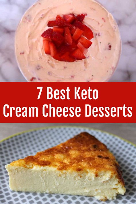 Keto Cream Cheese Desserts – The 7 Best Easy Low Carb Dessert Recipes – including no bake, chocolate and cheesecake sweet treats. Deserts With Cream Cheese, Cheesecake Treats, Cream Cheese Desserts Easy, Low Carb Dessert Recipes, Cream Cheese Recipes Dessert, Cheese Desserts, Low Carb Desserts Easy, Keto Cream Cheese, Cream Cheese Desserts