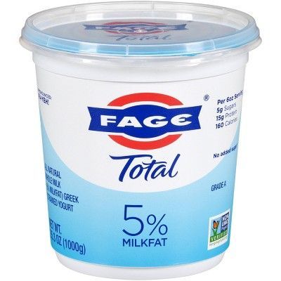 Total 5% Milkfat Plain Greek Yogurt Healthy Yogurt Brands, Fage Yogurt, Low Carb Yogurt, High Protein Yogurt, Yogurt Brands, Probiotic Yogurt, Plant Based Yogurt, Protein Yogurt, Best Probiotic