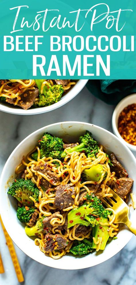 Ramen Instant Pot, Beef Broccoli Ramen, Instant Pot Beef Recipes, Beef And Broccoli Ramen, Instant Pot Beef And Broccoli, Broccoli Ramen, Easy Beef And Broccoli, Delicious Broccoli, Resep Pasta