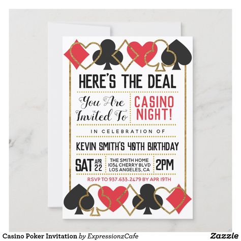 Poker Invitation, Casino Birthday Party, Vegas Theme Party, Casino Party Invitations, Casino Birthday, Vegas Birthday, Casino Theme Party Decorations, Vegas Theme, Casino Party Decorations