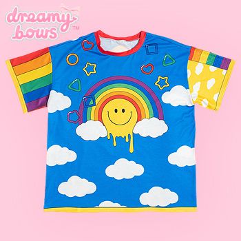 Smiley Design, Acdc Rag, Game Center, Rainbow T Shirt, Bright Fashion, Design Competitions, Oversized Jacket, Clothing Care, Harajuku Fashion