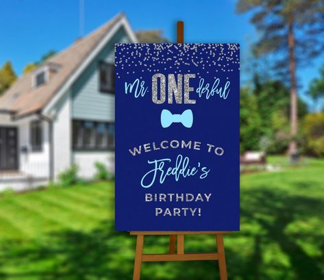 DIGITAL DOWNLOAD Mr ONEderful birthday decoration blue and | Etsy Mr Onederful Birthday Decoration, Mr Onederful Birthday Party Ideas, Mr Onederful Birthday, Birthday Party Checklist, Onederful Birthday, Mr Onederful, Boys 1st Birthday Party Ideas, Party Checklist, Baby Boy 1st Birthday Party