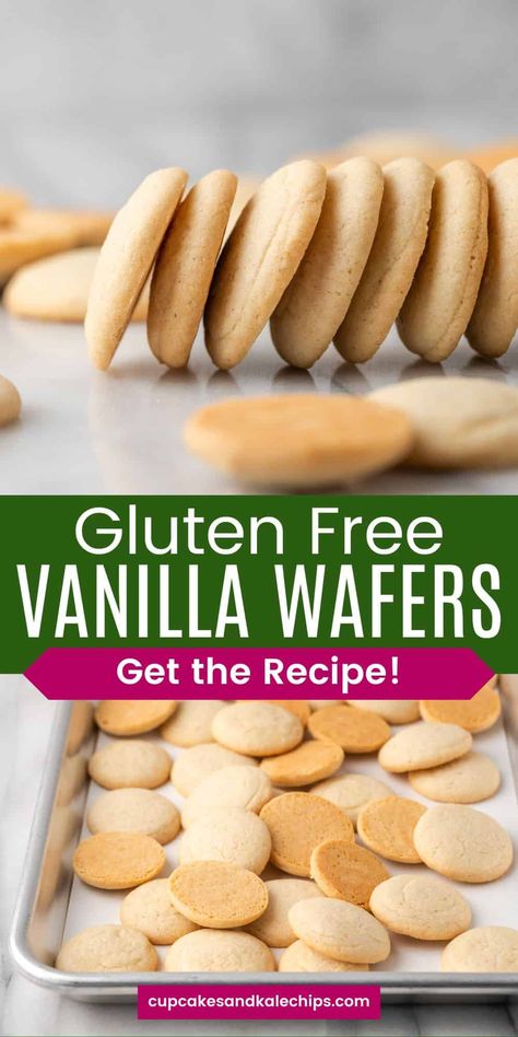 Nilla Wafer Cookies Recipe, Gluten Free Vanilla Wafers, Vanilla Wafer Recipe, Glutenfri Baking, Gf Cookies, Gf Food, Cookies Healthy, Pudding Dessert, Cookies Gluten Free