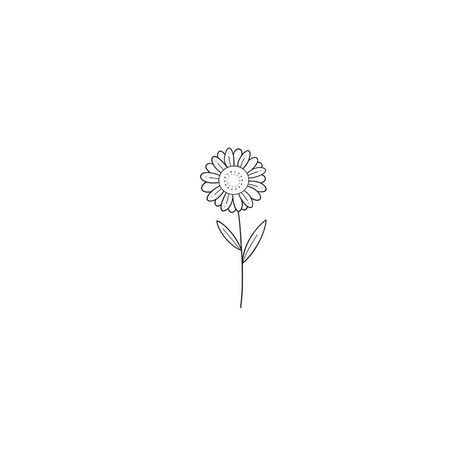 Sunflower Tattoo Stencil Simple, Sunflower Tattoo Matching, Small Outline Tattoos For Women, Ankle Sunflower Tattoo, Sunflower Tattoo Design For Women, Simple Sunflower Tattoo Outline, Sunflower Minimalist Tattoo, Sunflower Outline Tattoo, Minimal Sunflower Tattoo