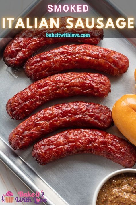 Tasty, smoky, and incredibly easy Italian sausages are a wonderful addition to soups, pastas, and more! Smoked Italian Sausage, Traeger Ideas, Hot Sausage Recipes, Grill Sausage, Dehydrated Recipes, Grilled Italian Sausage, Smoker Recipes Electric, Smoked Sausages, Traeger Smoker