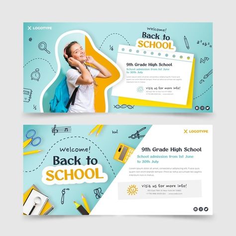 Kindergarten Banner Design, Class Banner Design, Banner School Design, Education Banner Design Ideas, Education Banner Design, School Banner Design Ideas, School Banner Design, Childish Design, School Admissions Banner