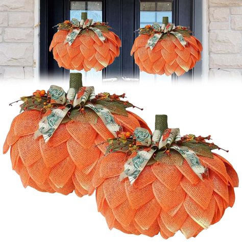 PRICES MAY VARY. Door Wreath: Elevate your seasonal decor with our 40cm Autumn Pumpkin Wreath adorned with bows and berries. Its farmhouse-inspired design, reminiscent of a pumpkin, exudes elegance and warmth Pumpkin Wreath: Crafted with care and attention to detail, our flower garland decorations for autumn fall halloween christmas thanksgiving decor are made from durable materials that are built to last Fall Garland for Front Door: The artificial pumpkins and burlap accents add a touch of rust Burlap Halloween Decor, Pumpkin Burlap Wreath Diy, Fall Deco Mesh Wreath Pumpkin, Christmas Mesh Wreaths Pumpkin, Half Pumpkin Wire Wreath, Fall Pumpkin Wire Wreath, Deco Mesh Pumpkin, Burlap Halloween, Artificial Pumpkins