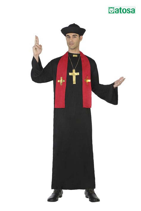 Disfraz de hombre cura, sacerdote, religioso, priest, curé Disfraces Ideas, Priest Costume, Baby Bottle Warmer, Black Costume, Handkerchief Dress, Baby Costumes, Dress Hats, Adult Costumes, Scarf Hairstyles