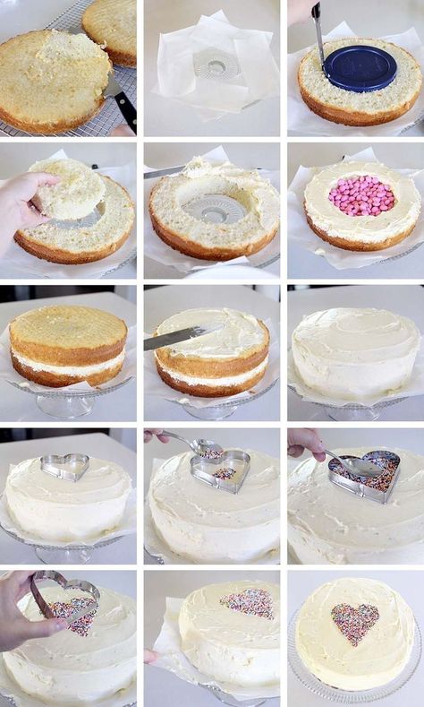 Diy Gender Reveal Cake, Simple Gender Reveal Cake, Gender Reveal Cake Diy, Gender Reveal Cake Ideas, Baby Reveal Cakes, Idee Babyshower, Salty Cake, Baby Gender Reveal Party, Gender Reveal Cake