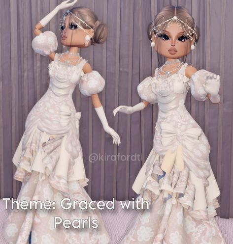 Dress To Impress Roblox Outfits Graced With Pearls, Dit Classy Demure Mindful, Dti Royal Outfit, Dti Outfit Favorite Item, Dress To Impress Graced With Pearl Theme, Graced With Pearl Dress To Impress, Graced With Pearls Outfits, New Dti Outfits, Royalty Dti Outfit