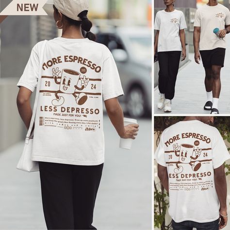 Start your day right with a little more espresso and a lot less depresso! ☕✨ Our retro Comfort Colors® 'More Espresso Less Depresso' tee is the perfect blend of comfort and style, ideal for coffee lovers and mental health advocates alike. Whether you're a barista, a coffee enthusiast, or just love a good vibe, this shirt is for you. Tag a friend who needs this in their life! ♥ : ̗̀➛https://mugteemedley.etsy.com/listing/1788316681 #CoffeeLover #EspressoLove #RetroFashion #ComfortColors #Ment... Espresso Love, Mental Health Advocate, Coffee Enthusiast, Tag A Friend, Coffee Lovers, A Coffee, Just Love, Good Vibes, Comfort Colors