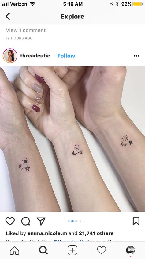 Matching Friendship Tattoos, Maching Tattoos, Small Sister Tattoos, Stunning Tattoos, Mommy Tattoos, Drawing Styles, Sibling Tattoos, Petite Tattoos, Bff Tattoos