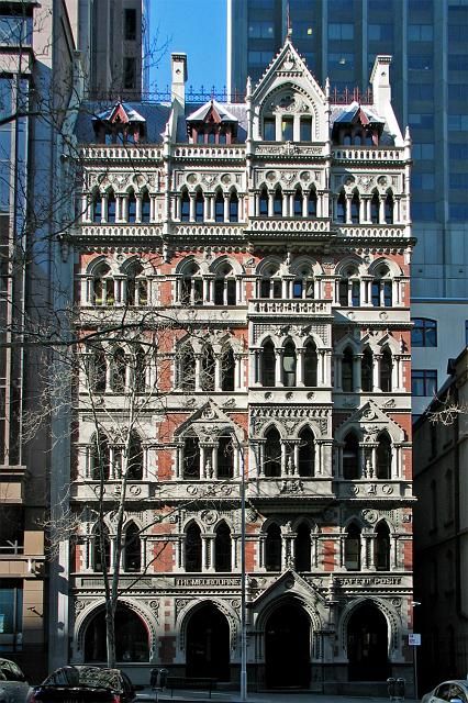 The Old Melbourne Safety Deposit Building on Queen Street - example of Gothic architecture designed by William Pitt in 1890 Gothic Revival Architecture, Melbourne Architecture, Gothic Buildings, Australia Vacation, Australian Architecture, Melbourne Victoria, Architecture Old, Gothic Architecture, Victoria Australia