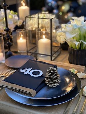 12 Birthday Party Ideas, Milestone Birthday Ideas, 40th Birthday Party Men, 12th Birthday Party Ideas, 50th Birthday Centerpieces, All Black Party, 12 Birthday, Birthday Dinner Party, Mens Birthday Party