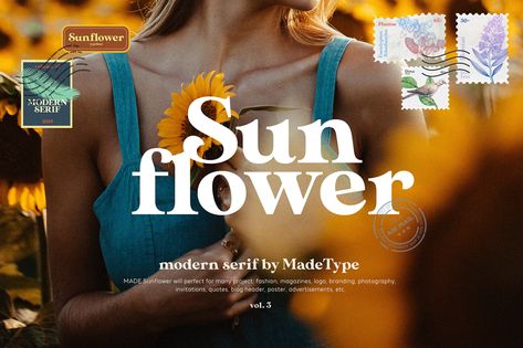 MADE Sunflower Font | dafont.com Modern Serif, Blog Header, Uppercase And Lowercase Letters, Serif Typeface, Retro Font, Modern Fonts, Font Bundles, Serif Fonts, Web Font