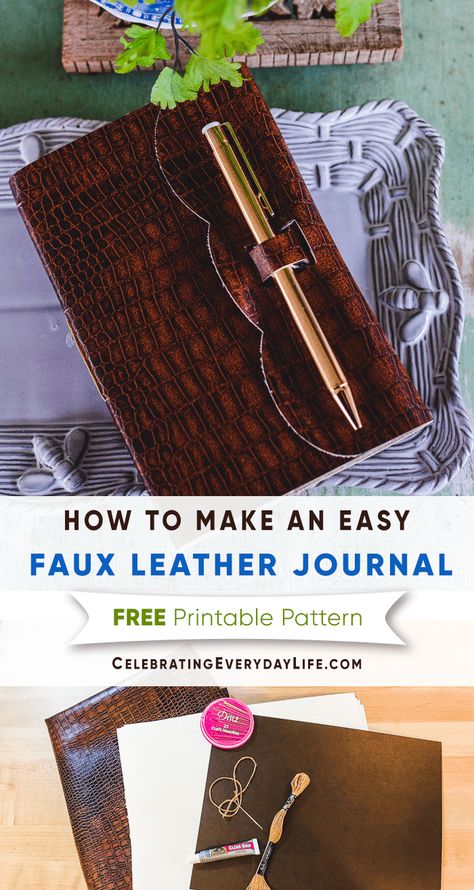 Cricut Journal, Easy Journal, Paper Projects Diy, Faux Leather Journal, Diy En Cuir, Leather Book Covers, Leather Journal Cover, Wonderful Wednesday, Pretty Pens