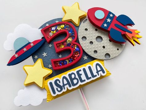 Space Cake Topper🚀 Personalized Outer Space Cake Topper, Space Theme Cake Topper, Rocket Theme Party, Astronaut Birthday, Space, two the moon cake topper, space centerpiece, Galaxy Party Decor #caketoppers #spacecaketopper #astronautparty #spaceparty #spacepartydecor #rockettopper #rocketcaketopper #galaxycaketopper #outerspace #outerspacecaketopper #outerspaceparty #caketoppers #caketoppershaker #spacegirl #girlspace #spacebirthday #cakedecor #cakedecoratingideas #caketoppershaker Space Theme Cake Topper, Two The Moon Cake, Space Theme Cake, Outer Space Cake, Astronaut Cake Topper, Space 1st Birthday, Space Cake Topper, Astronaut Cake, Diy Cake Topper Birthday