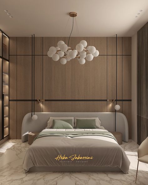 Backdrop Bedroom Ideas, Scandinavia House, Backdrop Bedroom, Bedhead Design, Bed Back Design, Panel Tv, Bedroom Furniture Layout, Modern Luxe, Bedroom Panel