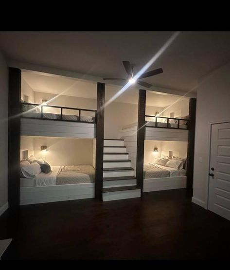 Built In Bunkbeds For Adults, Queen Size Bunk Beds Built Ins, Built In Bunkbeds, Queen Size Bunk Beds, Bunk Bed Room, Custom Bunk Beds, Bunk Beds Built In, Built In Bunks, Bunk Room