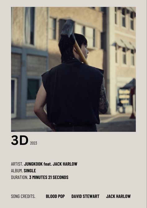 3d Song Jungkook, K Pop Minimalist Poster, Kpop Minimalist Poster, Jungkook Poster, Minimalist Music, Music Poster Ideas, Easy Room Decor, Music Poster Design, Jungkook Songs