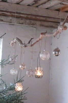 Scandinavian Christmas Decorations, Lighted Branches, Hanging Lanterns, Scandinavian Christmas, My New Room, West Elm, String Lights, Solar Panels, Tree Branches