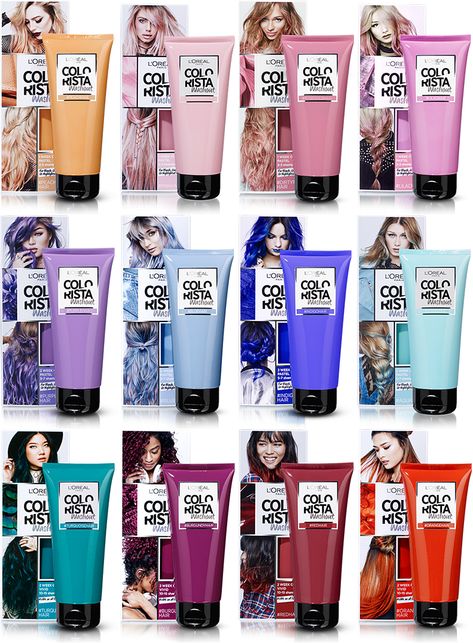 L'Oreal - Colorista Colorista Hair Dye, Loreal Hair Dye, Hair Color Names, Wash Out Hair Color, Loreal Colorista, Hair Dye Brands, Loreal Hair, Korean Hair Color, Temporary Hair Dye