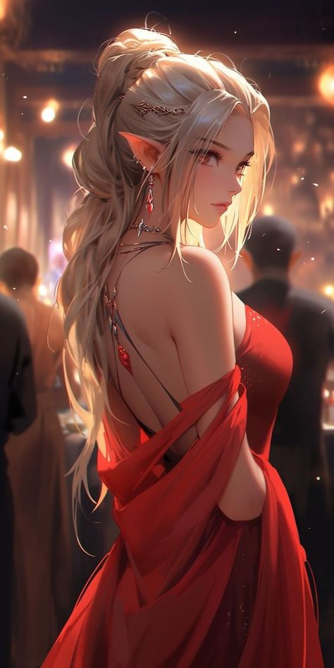 Blonde Fantasy Art, Blonde Elf Woman, Anime Elf Female, Elf Female Art, Female Elf Art, Blonde Illustration, Elves Female Beautiful, Blonde Elf, Weiblicher Elf