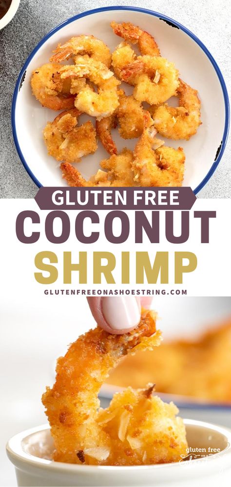 Gluten Free Coconut Shrimp, Gluten Free Shrimp Recipes, Coconut Shrimp Recipe, Baked Coconut Shrimp, Baked Coconut, Coconut Shrimp Recipes, Gluten Free Bread Crumbs, Gluten Free Soy Sauce, Seafood Appetizers