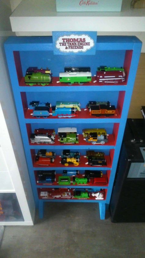 "Thomas The Tank Engine" display cabinet that I made for …    Read More »  #LivingRoom, #PalletCabinet, #RecyclingWoodPallets, #Toys #PalletCabinetsWardrobes Room Pallet Ideas, Living Room Pallet Ideas, Train Room Decor, Thomas Bedroom, Train Bedroom, Pallet Cabinets, Pallet Wardrobe, Cabinet Cabinet, Repurpose Pallets