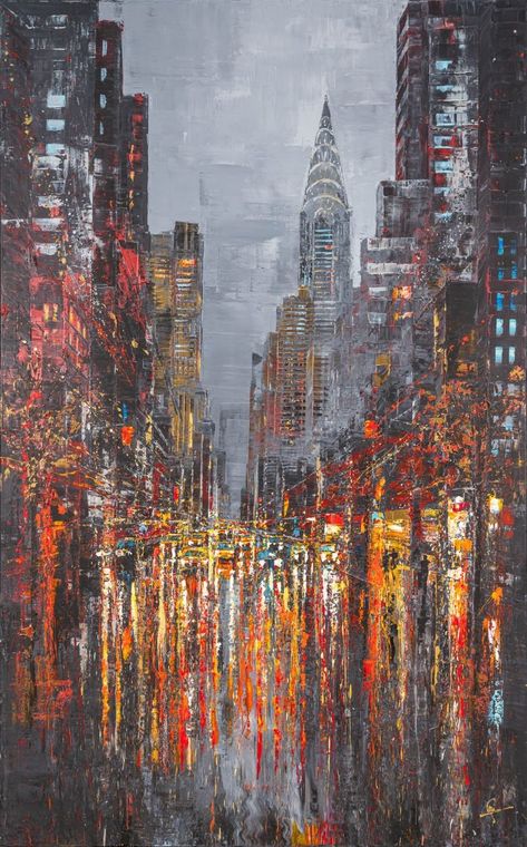 manhattan-nocturne_PK-MN24-original-art-painting-paul-kenton-product Manhattan Painting, Architecture Textiles, Paul Kenton, Manhattan Photography, New York Painting, New York Cityscape, Urban Painting, Art Alevel, Gcse Art Sketchbook