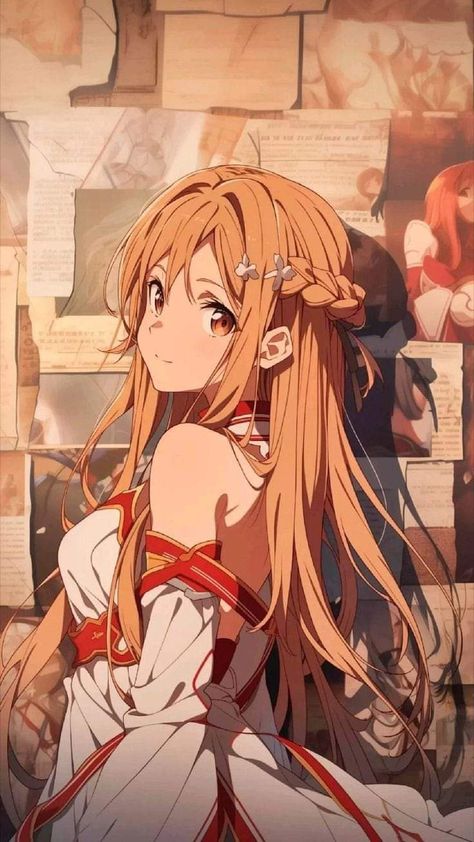 Asuna Profile Pic, Asuna Gif Pfp, Sao Wallpapers Aesthetic, Asuna Sao Icon, Asuna Yuuki Pfp, Asuna Pfp, Asuna Yuuki Icons, Asuna Fanart, Orange Pfp