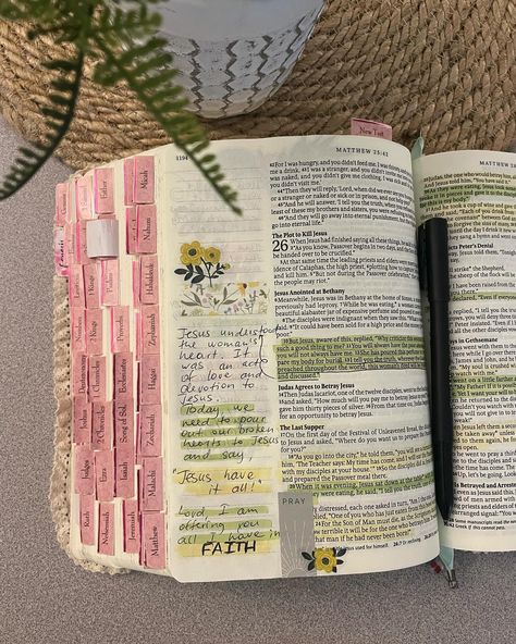 9.24.24✨Matthew 26✨ Matthew 26:13. Giving everything to Jesus. Jesus, we are offering to you all we are and all we have! Let us pour our broken hearts to you! #bible #biblejournaling #biblestudy #biblejournalwithme #readbible #readbiblewithme #todaysverse #verseoftheday #prayeroftheday #biblenotes #christian #christianlife #worship #glorytoGod #Jesusislife #readbible #bibleinayear #praywithme #wwjd #🎀 #explore #fyp Matthew 26 Bible Journaling, Matthew Bible Journaling, Matthew 13, Matthew Bible, Matthew 26, Bible In A Year, Todays Verse, Prayer For The Day, Bible Notes