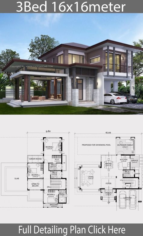 Villa Tugendhat, Modern House Floor Plans, Two Story House, Duplex House Plans, House Plan Gallery, Home Design Floor Plans, Sims House Plans, House Construction Plan, House Layout Plans