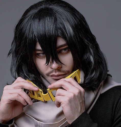 Aizawa Cosplay, Black Cosplay Wig, Demon Aesthetic, My Hero Academia Eraserhead, Mha Memes, Black Cosplay, Shouta Aizawa, My Hero Academia Cosplay, Mha Cosplay