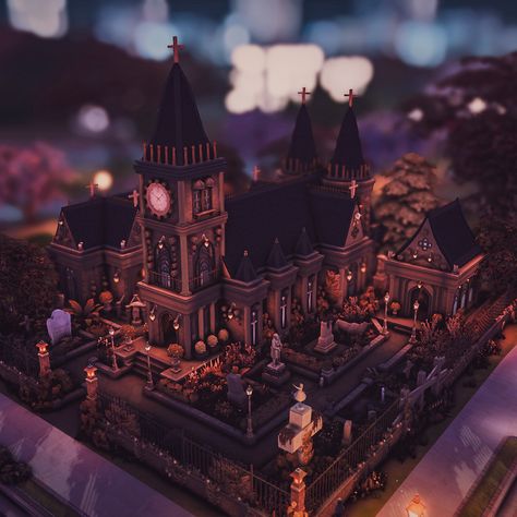 🚨🚨 BaseGame Alert 🚨🚨 Today I have a church for you, with a cemetery and a crypt! Of course only built with the BaseGame, I just cheated a little with the season. I hope you like it. What do you prefer more, day or night? 🌞🌙 🖤🏰🦇🖤🏰🦇🖤🏰🦇 #thesims4builds #thesims4homes #showusyourbuilds #sccregram #somesimlishbuild #simstagram #thesims #sims #thesims4 #ts #ts4 #thesims4house #simsbuild #thesims4home #simshouse #games #PS4 #sims4nocc #instagood #gamer #design #landscape #gardening #flowers #autu... Sims 4 Cemetery, Sims 4 Entryway, Sims 4 Church, Sims Exterior, Sims Layout, Roblox Builds, Sims4 Build, Gamer Design, Games Ps4