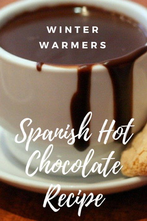 Spanish Hot Chocolate Recipe, Spanish Hot Chocolate, Autumn Drinks, Sipping Chocolate, Chocolate Quotes, Hot Drinks Recipes, Cozy Drinks, Spain Food, Hot Chocolate Drinks