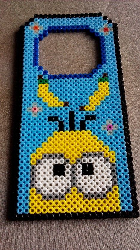 Minion door hanger hama beads by Lucia Chan Hama Beads Door Hanger, Perler Bead Door Hanger Pattern, Perler Door Hanger, Perler Bead Door Hanger, Minion Door, Hamma Beads Ideas, Easy Perler Bead Patterns, Pearl Beads Pattern, Easy Perler Beads Ideas