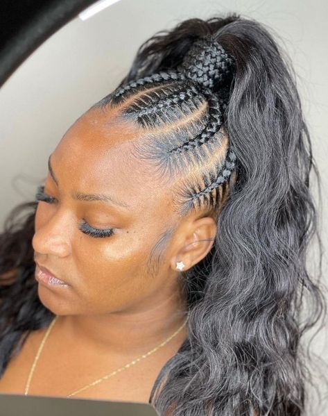 Weave Braids, Feed In Braids Ponytail, Weave Braid, Feed In Ponytail, Cute Ponytail Hairstyles, Cornrow Ponytail, Feed In Braids, Weave Hairstyles Braided, Braids Ponytail