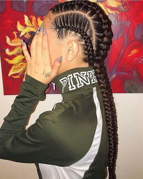 -follow the queen for more poppin' pins @kjvouge✨❤️- French Braids With Weave, 4 French Braids, Hairstyle French, Braid Weave, Braids Black, French Braids, Braids With Weave, Hair Life, Goddess Braids