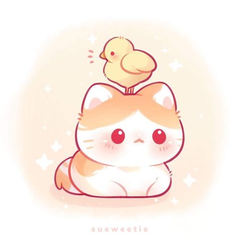 Kawaii Cat Drawing, Cute Cat Illustration, Chibi Cat, Cute Cat Drawing, Cute Kawaii Animals, Cute Animal Drawings Kawaii, Cute Doodles Drawings, Kawaii Chibi, Cute Doodle Art