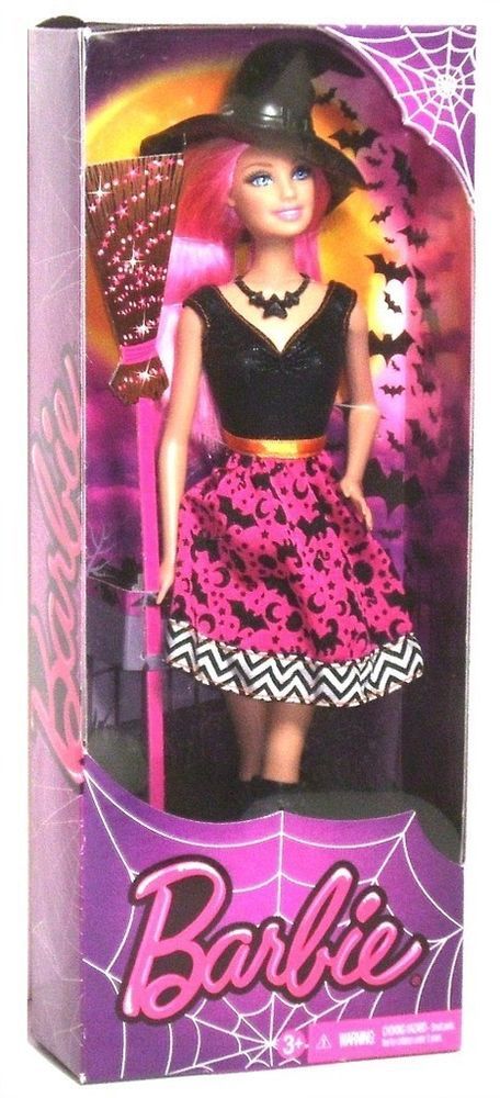 2014 Barbie Halloween Witch 11" Fashion Doll NRFB! Witch Barbie Costume, Barbie Witch Costume, Barbie Halloween Decor, Witchy Barbie, Barbie Halloween Decorations, Barbie Halloween Party, Spooky Barbie, Witch Barbie, Halloween Birthday Favors