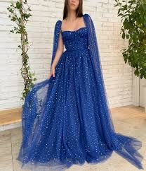 Tulle Prom Dress Long, One Shoulder Dress Long, Tulle Prom Dresses, Off Shoulder Evening Dress, Long Cape, Formal Occasion Dress, Stylish Wedding Dresses, Long Blue Dress, Blue Dress Formal