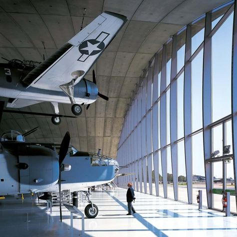 American Air Museum, Cambridge, UK © Copyright Foster + Partners Cambridge Architecture, Museum Architect, Technology Museum, Aircraft Hangar, Science Centre, Aviation Museum, American Air, Uk Design, Foster Partners