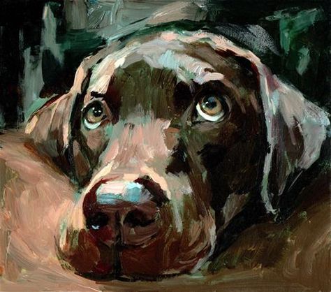 Dog Art Watercolor, Labrador Painting Acrylic, Brown Lab Painting, Acrylic Dog Portraits, Chocolate Lab Painting Easy, Labrador Art Dog Paintings, Dog Drawing Labrador, Chocolate Lab Painting, Dog Paintings Acrylic